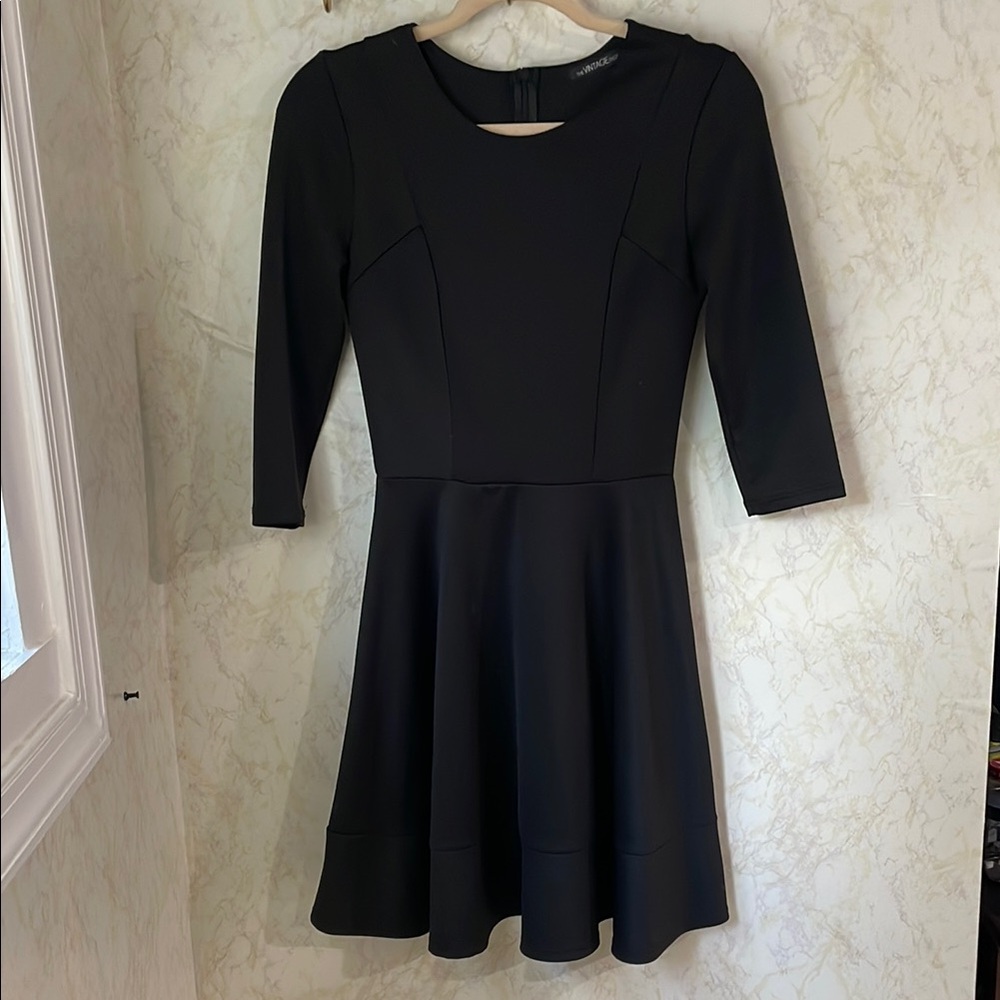 The Vintage Shop Black Pleated Fit and Flare Dress